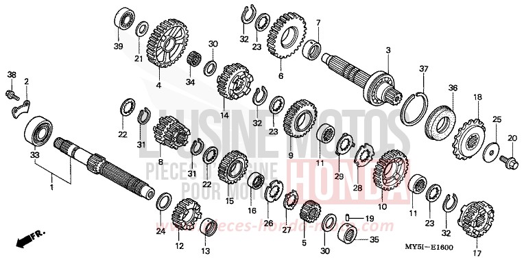 GETRIEBE von CB1300 Super Bold'or ABS RICH RED METALLIC (R255) von 2002